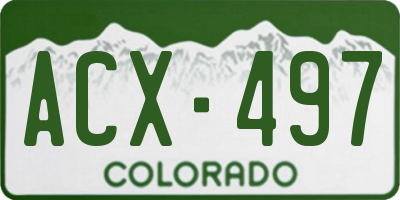 CO license plate ACX497