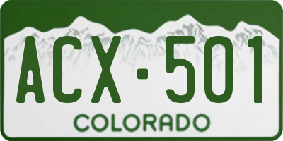 CO license plate ACX501