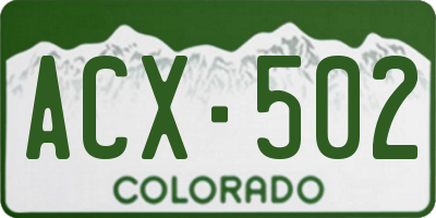 CO license plate ACX502