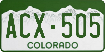 CO license plate ACX505