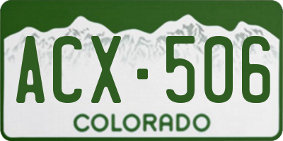 CO license plate ACX506