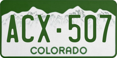 CO license plate ACX507