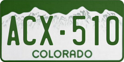 CO license plate ACX510