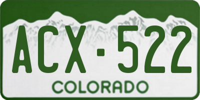 CO license plate ACX522