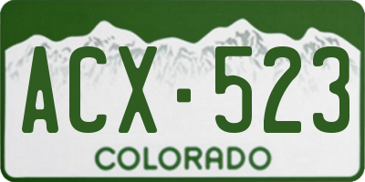 CO license plate ACX523