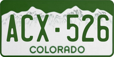 CO license plate ACX526