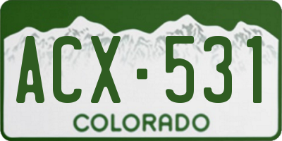 CO license plate ACX531