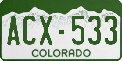 CO license plate ACX533