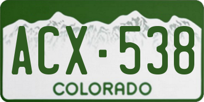 CO license plate ACX538