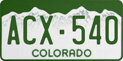 CO license plate ACX540