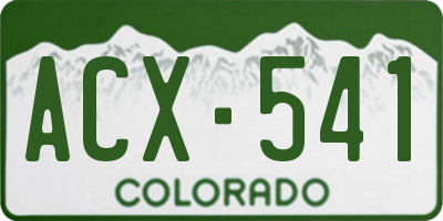 CO license plate ACX541
