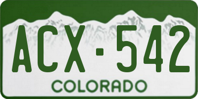 CO license plate ACX542