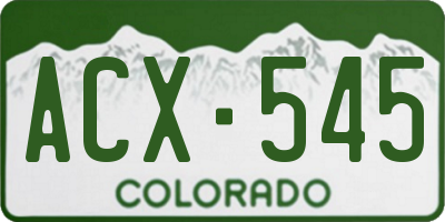 CO license plate ACX545