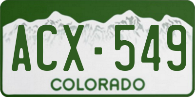 CO license plate ACX549