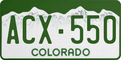 CO license plate ACX550