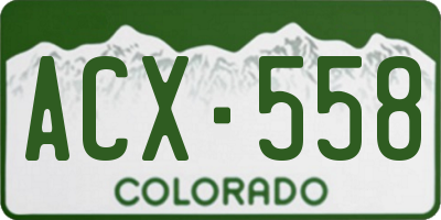 CO license plate ACX558