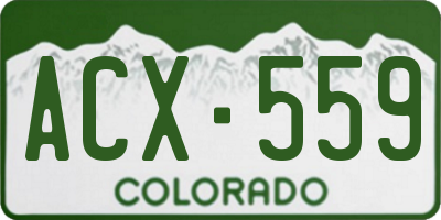 CO license plate ACX559