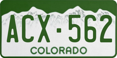 CO license plate ACX562