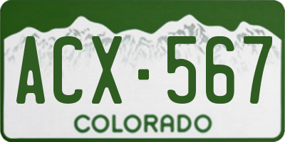 CO license plate ACX567