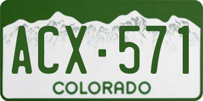 CO license plate ACX571
