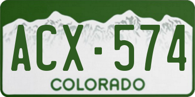CO license plate ACX574