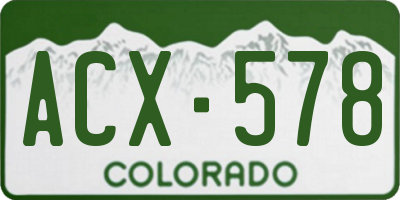 CO license plate ACX578