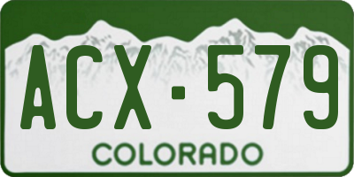 CO license plate ACX579