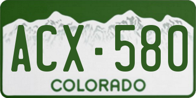 CO license plate ACX580