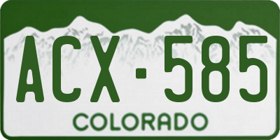 CO license plate ACX585