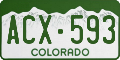 CO license plate ACX593