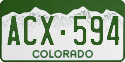 CO license plate ACX594