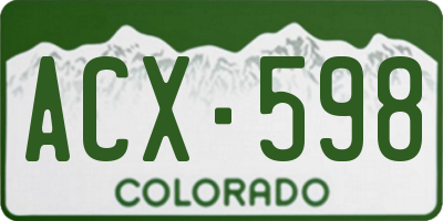 CO license plate ACX598