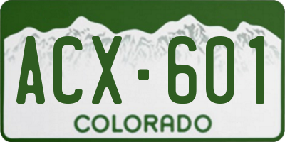 CO license plate ACX601