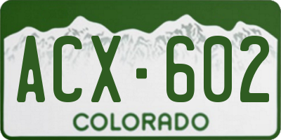 CO license plate ACX602