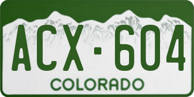 CO license plate ACX604