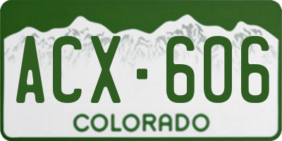 CO license plate ACX606