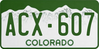 CO license plate ACX607