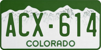 CO license plate ACX614