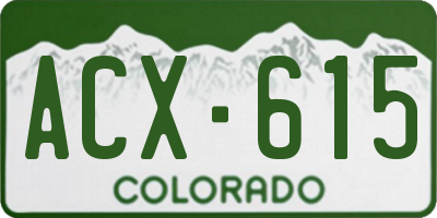 CO license plate ACX615