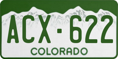 CO license plate ACX622