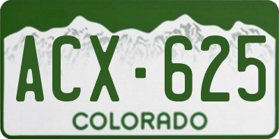 CO license plate ACX625