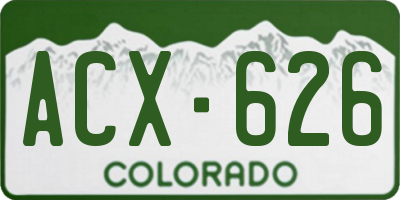 CO license plate ACX626
