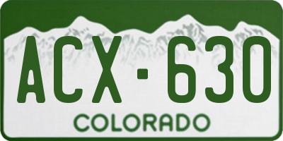 CO license plate ACX630