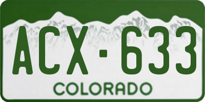 CO license plate ACX633