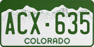 CO license plate ACX635
