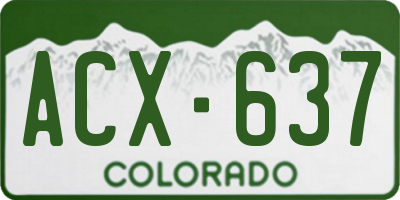 CO license plate ACX637