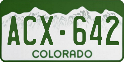 CO license plate ACX642