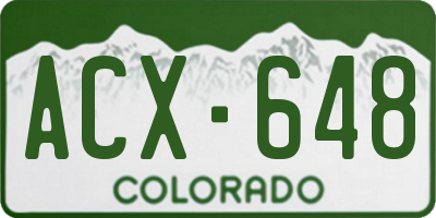 CO license plate ACX648