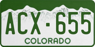 CO license plate ACX655
