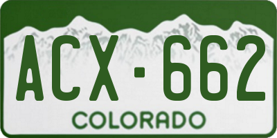 CO license plate ACX662